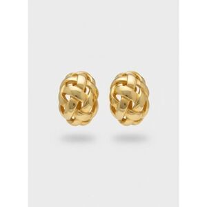 Kenneth Jay Lane KJL Woven Earrings Women OS Gold Tone Basketweave Clip On